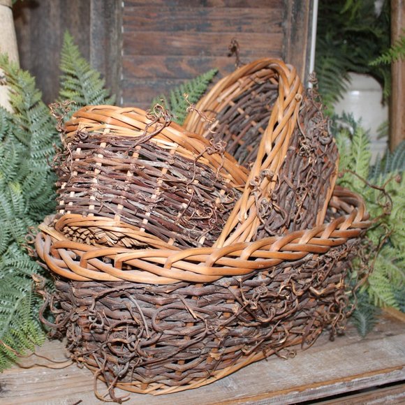 NEW Set of 3 Large Rustic French Country Farmhouse Willow Nesting Baskets - Picture 6 of 12